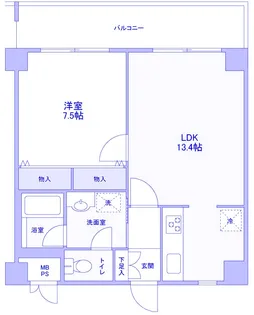 リバーレセンター南【5階】の間取り