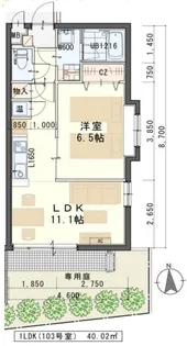 1DKの間取り画像