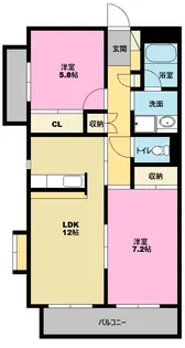ヴェルドミール五和II【1階】の間取り