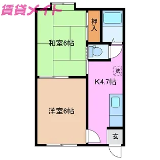 コーポグリーンシャトー【2階】の間取り