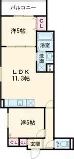 クリエオーレ初芝【3階】の間取り