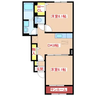 ラ バロンスB【1階】の間取り