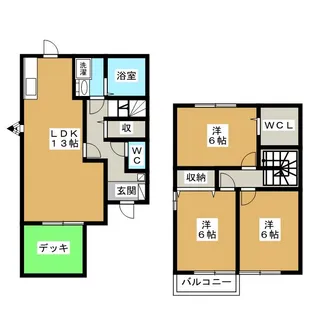ウエストヴィレッジ(A~C)【1階】の間取り