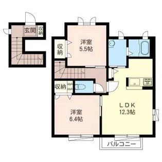ボンヌ・シャンスC【2階】の間取り