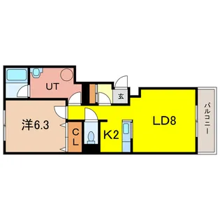 エスティ三番舘214-10【1階】の間取り