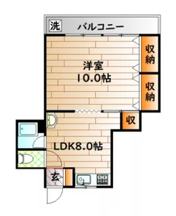 広島県広島市中区竹屋町【マンション】の間取り