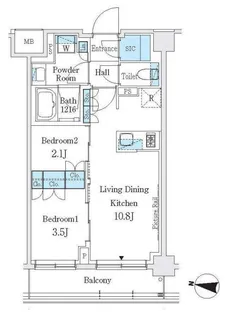 J GRAN Court 品川西大井WEST【2階】の間取り