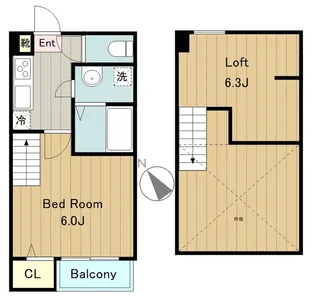 CarpeDiem八王子(カルペディエム)【2階】の間取り