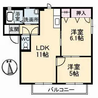 メゾン山下 B棟【2階】の間取り