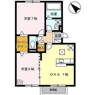 プレミール ボヌール G【1階】の間取り