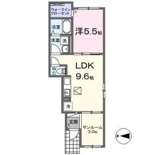 アスフォート【1階】の間取り