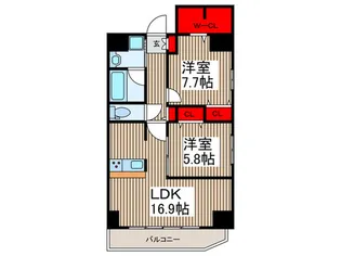 プレド ラガール【6階】の間取り