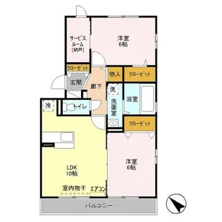 リバーサイドヴィラ ハピネス【2階】の間取り