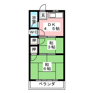 アサヒマンション【4階】の間取り