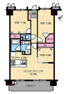 アルファグランテ一之江参番館【3階】の間取り
