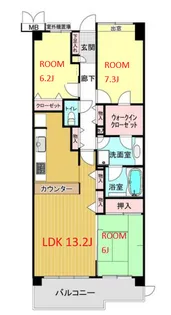 コスモ横浜常盤台公園【5階】の間取り