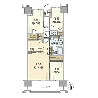 ドレッセ横浜十日市場サニーテラス【13階】の間取り