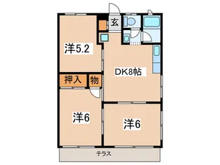 ハイツ日光2【1階】の間取り
