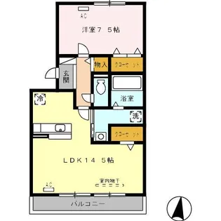 リビングタウン夢咲【3階】の間取り