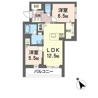 グラストン【3階】の間取り