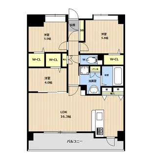 LIBTH菊陽【6階】の間取り