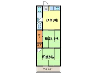 マンション朝霧1号館【5階】の間取り