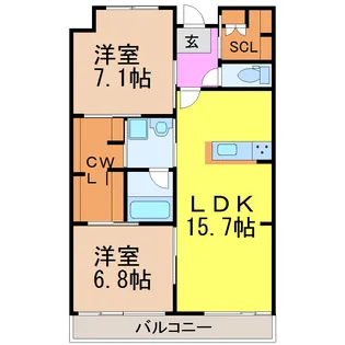 SUNNY SIDE V(サニーサイドファイブ)【3階】の間取り