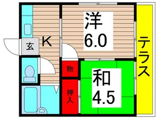田辺ハイツI【1階】の間取り