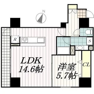 ロイジェントパークス千葉中央【14階】の間取り