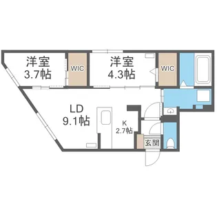 ラグランジュ円山【2階】の間取り
