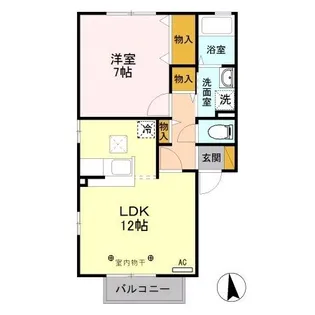 ヴィラージュ II【1階】の間取り