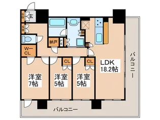 ブランズタワー御堂筋本町【21階】の間取り