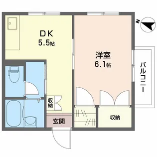 ワンズワン新須賀【2階】の間取り