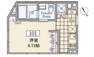 ReveResidence中野坂上II【1階】の間取り