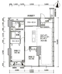 東雲キャナルコートCODAN11号棟【4階】の間取り