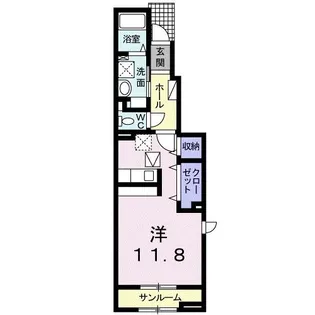 メゾン・サンT3【1階】の間取り