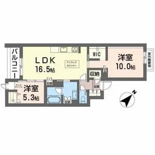 プルメリア【2階】の間取り