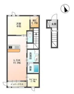 リバーテラスK【2階】の間取り