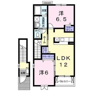 ジュネスA・B【2階】の間取り