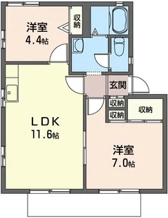 マリンサイドB【1階】の間取り