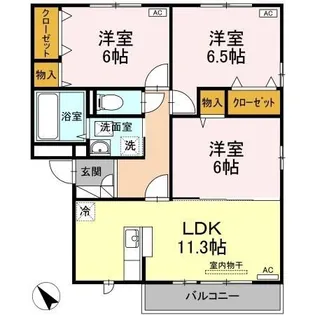 リビングタウン両三柳 A棟【2階】の間取り