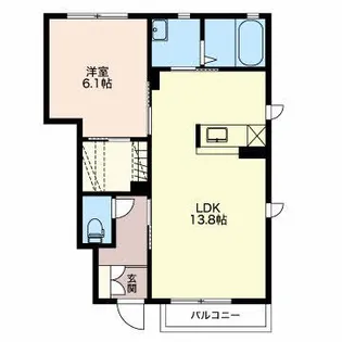 カーサ ファミリオ B【2階】の間取り