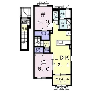 レジデンス・エクセレントA【2階】の間取り