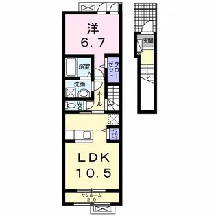 フレスクーラ【2階】の間取り