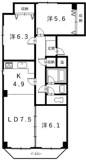 ホワイトパレス【4階】の間取り