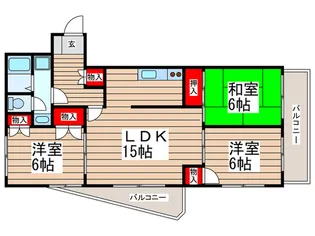スカイパレス【2階】の間取り
