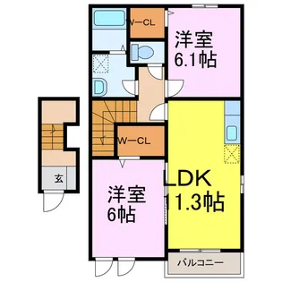 アーデント絹【2階】の間取り