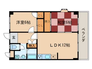 グランディ栗の木I【4階】の間取り