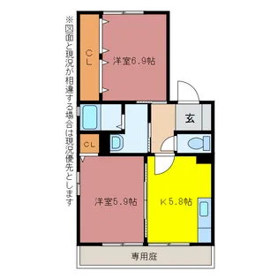 ファミーユ豊が丘【1階】の間取り