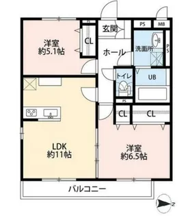 デュラカーサ ルシア富士見が丘II【1階】の間取り